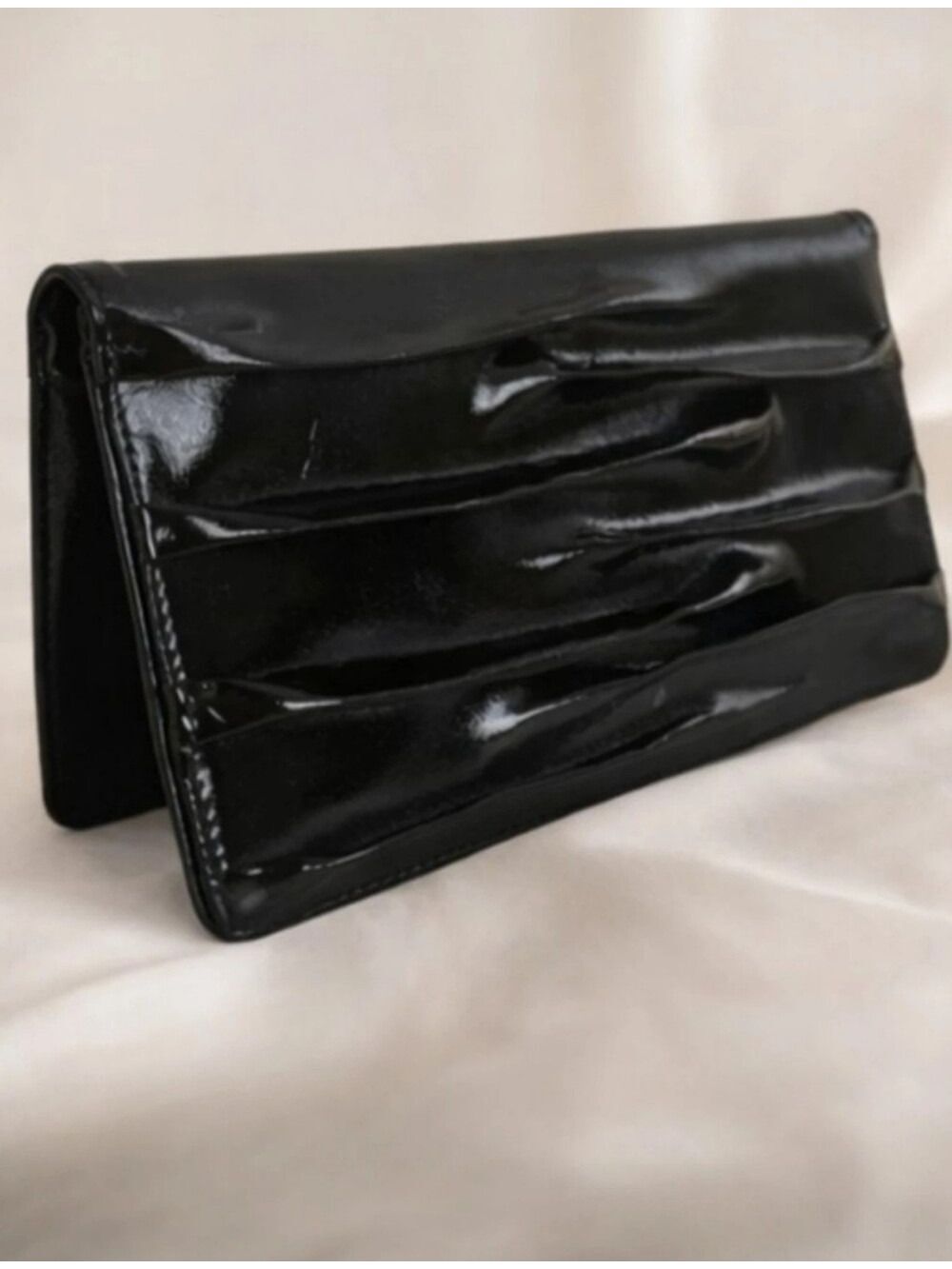 Nordstrom Black Patent Leather Travel Wallet 5" x 9" Organizer